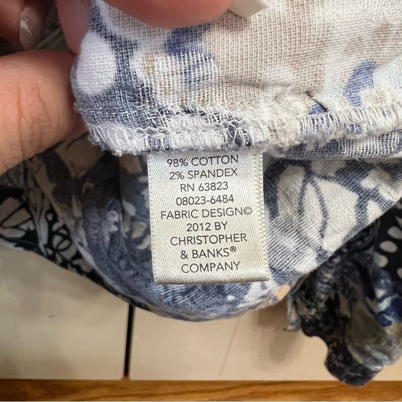 Christopher & Banks Abstract Blue Print Denim Jean Jacket Size Medium - Picture 13 of 14